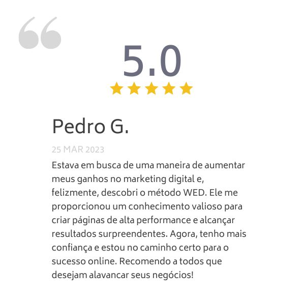 Depoimento de Pedro G. - Curso WED